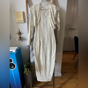Vintage Bridal Gown - 2 pieces lace dress and jacket